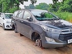 The SUV belongs to Gurarmanpreet Singh, a final-year veterinary student. (HT PHOTO)