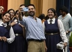 Namit Das with the students of La Martiniere Girls College on his recent visit to Lucknow
