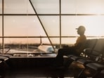 Representational image showing a person in an airport. 