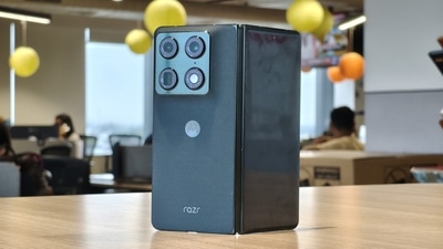 The Razr Fold blends immersive entertainment, enduring battery life, and polished cameras into an accomplished debut. (Shubh Bhushan - Hindustan Times)