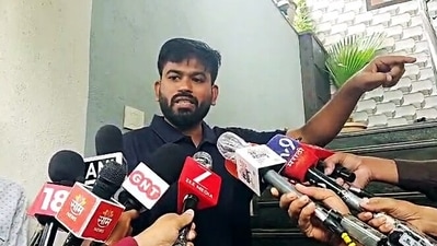 Cockroach Janata Party (CJP) founder Abhijeet Dipke addresses the media, in Chhatrapati Sambhajinagar. (ANI Video Grab) Cockroach Janata Party (CJP) founder Abhijeet Dipke addresses the media, in Chhatrapati Sambhajinagar. (ANI Video Grab)