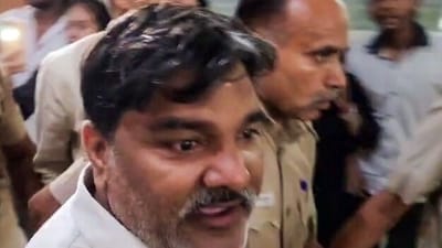 Former AAP councillor Tahir Hussain being taken as Karkardooma Court sentences life imprisonment to him. (ANI Video Grab) Former AAP councillor Tahir Hussain being taken as Karkardooma Court sentences life imprisonment to him. (ANI Video Grab)