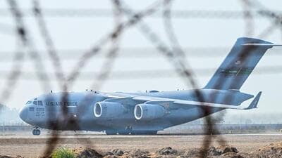 An US Air Force C-17 Globemaster III aircraft carrying undocumented Indian migrants deported by the US lands at Sri Guru Ram Dass Jee International Airport in Amritsar, Punjab, on Feb. 5, 2025. (Bloomberg FILE) An US Air Force C-17 Globemaster III aircraft carrying undocumented Indian migrants deported by the US lands at Sri Guru Ram Dass Jee International Airport in Amritsar, Punjab, on Feb. 5, 2025. (Bloomberg FILE)