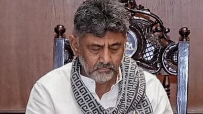 Karnataka chief minister DK Shivakumar chairing a meeting to review the Cauvery water situation. (PTI) Karnataka chief minister DK Shivakumar chairing a meeting to review the Cauvery water situation. (PTI)