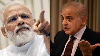 Prime Minister Narendra Modi and Pakistan Prime Minister Shehbaz Sharif.