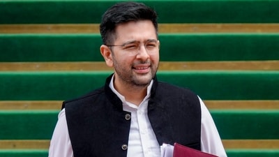 Speaking in Parliament, Chadha referred to the alleged leak of the Class 12 Pre-University Chemistry examination paper when the Congress was in power in Karnataka. (PTI) Speaking in Parliament, Chadha referred to the alleged leak of the Class 12 Pre-University Chemistry examination paper when the Congress was in power in Karnataka. (PTI)