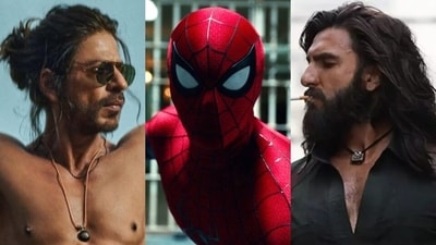Shah Rukh Khan, Tom Holland and Ranveer Singh in Pathaan, Spider-Man Brand New Day and Dhurandhar. Shah Rukh Khan, Tom Holland and Ranveer Singh in Pathaan, Spider-Man Brand New Day and Dhurandhar.