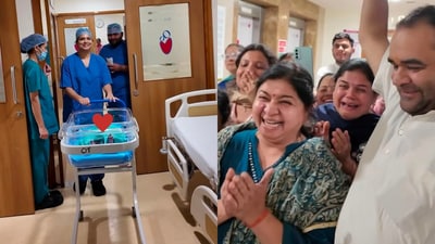 Family celebrates the arrival of their baby girl after a 52-year wait. (Instagram/@the_gynaexpert) Family celebrates the arrival of their baby girl after a 52-year wait. (Instagram/@the_gynaexpert)
