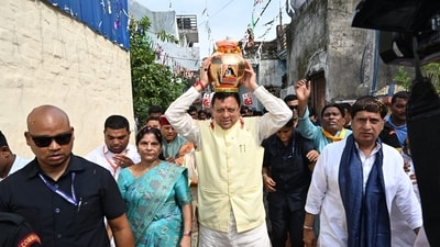 Chief Minister Pushkar Singh Dhami participates in the launch of the Samrasta Sankalp campaign during a programme in Bhagwanpur, Haridwar. Chief Minister Pushkar Singh Dhami participates in the launch of the Samrasta Sankalp campaign during a programme in Bhagwanpur, Haridwar.