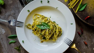 This pesto pasta recipe gets ready in just a few minutes. (Representative Image by Pexels) This pesto pasta recipe gets ready in just a few minutes. (Representative Image by Pexels)
