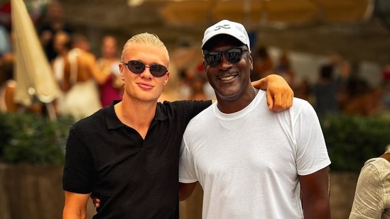 Erling Haaland took some time off the pitch to meet one of sport's all-time greats, Michael Jordan.