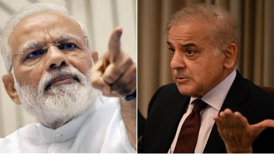 Prime Minister Narendra Modi and Pakistan Prime Minister Shehbaz Sharif.