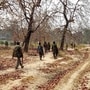 Security force personnel patrol after an attack by Maoist fighters in Bijapur in Chhattisgarh.