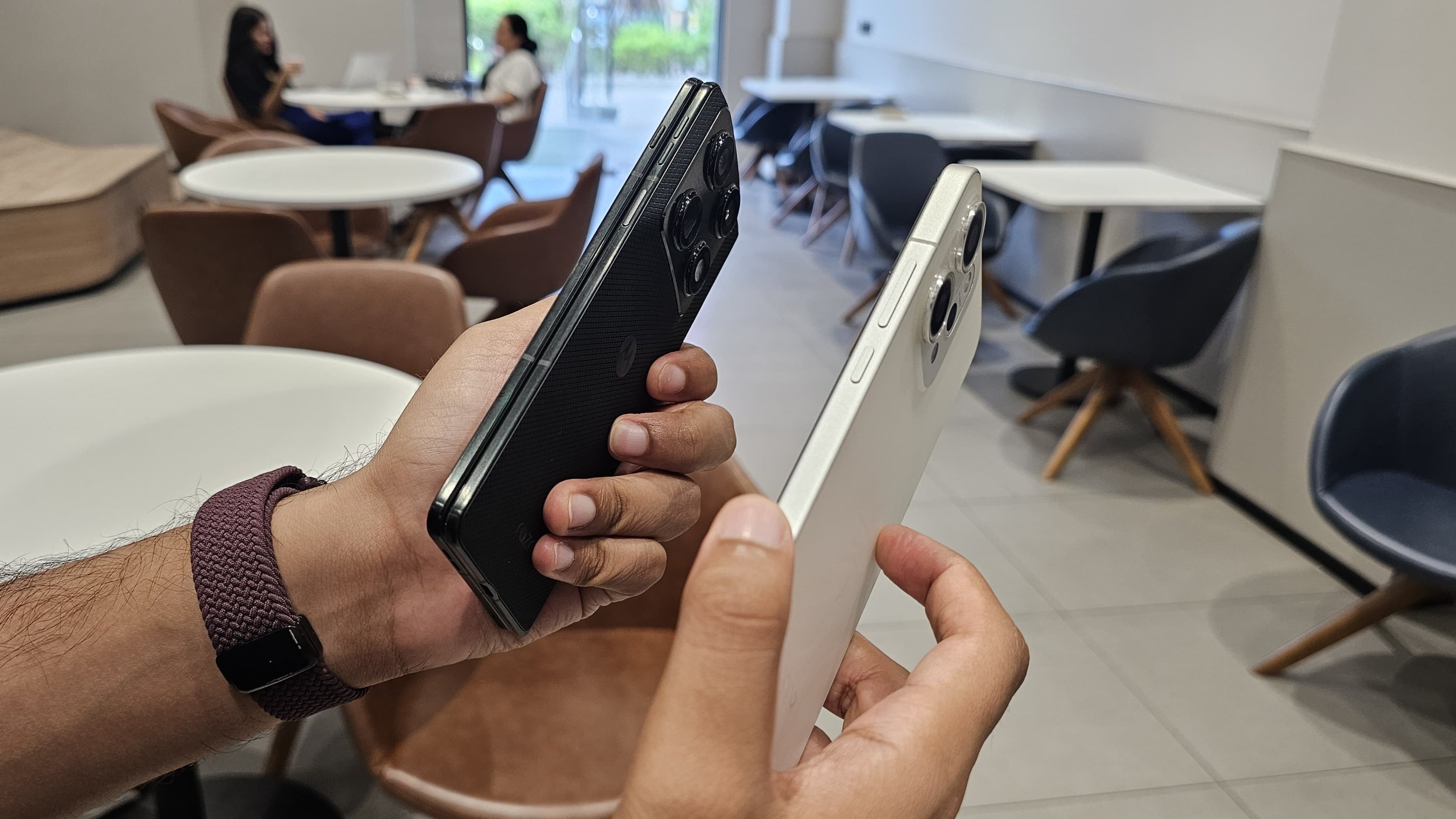 The Razr Fold feels reassuringly slim, while unfolding it brings noticeably better balance and comfort. (Shubh Bhushan - Hindustan Times)
