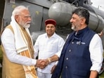 "We want to work together. I appeal to you, let us all work together,” Shivakumar told PM Modi during his speech.