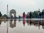 Gram it: Be prepared to witness a wet Sunday and see the city in a new light just like this reflection of India Gate that is seen on a glistening road after a rainfall.  