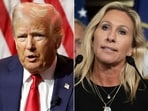 COMBO -MTG, Tucker Carlson push political party after Trump rift (Photo by KAMIL KRZACZYNSKI and JIM WATSON / AFP)