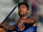 India's Tejaswin Shankar at the Men's Decathlon Javelin Throw at the Commonwealth Games in Glasgow, Scotland, Friday. (AP Photo/Alastair Grant)