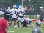 Bills safety C.J. Gardner-Johnson suffered a lower right leg injury during practice and was carted off. 