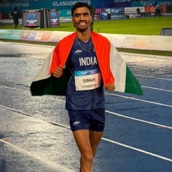 Gulveer Singh after the 10,000 m race (Sourced)