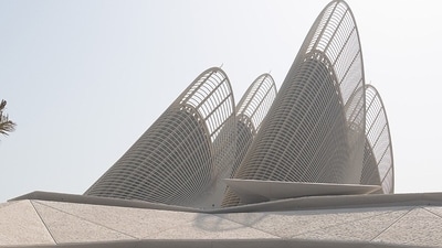 Saadiyat Island already holds a number of architectural marvels, as part of Abu Dhabi’s push to raise its global image as a hub of contemporary art and culture. Above, the Zayed National Museum with its soaring white falcon-like wings, named for the late founder of the country. Saadiyat Island already holds a number of architectural marvels, as part of Abu Dhabi’s push to raise its global image as a hub of contemporary art and culture. Above, the Zayed National Museum with its soaring white falcon-like wings, named for the late founder of the country.