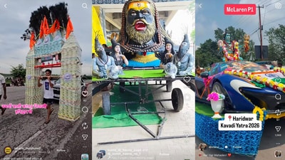 Creative kanwar designs by devotees undertaking Kanwar Yatra 2026.