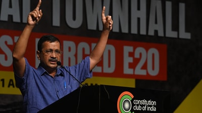 Aam Aadmi Party (AAP) national convener Arvind Kejriwal during the 'National Town Hall Against E20', at the Constitution Club, in New Delhi, India, on Saturday, August 1, 2026. (HT Photo/Vipin Kumar) Aam Aadmi Party (AAP) national convener Arvind Kejriwal during the 'National Town Hall Against E20', at the Constitution Club, in New Delhi, India, on Saturday, August 1, 2026. (HT Photo/Vipin Kumar)