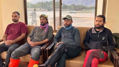 Rescue mountaineers before departing from Skardu Air Base in Pakistan's Gilgit-Baltistan on a mission to search for missing Nepal's mountaineer Nirmal Purja and nine other climbers following an avalanche. Rescue mountaineers before departing from Skardu Air Base in Pakistan's Gilgit-Baltistan on a mission to search for missing Nepal's mountaineer Nirmal Purja and nine other climbers following an avalanche.