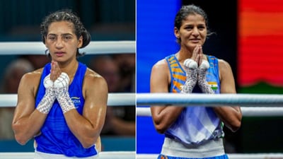 Preeti Pawar clinched gold in the women’s 54kg event, while fellow Bhiwani boxer Jasmine Lamboria followed with the women’s 57kg title. (ANI) Preeti Pawar clinched gold in the women’s 54kg event, while fellow Bhiwani boxer Jasmine Lamboria followed with the women’s 57kg title. (ANI)