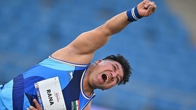 Soman Rana won the gold medal in F57 shot put. (X images) Soman Rana won the gold medal in F57 shot put. (X images)