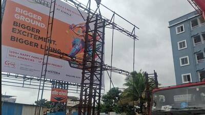 Unauthorised hoardings continue to appear at Hinjewadi Chowk despite repeated demolition drives by Pune Metropolitan Region Development Authority. (HT) Unauthorised hoardings continue to appear at Hinjewadi Chowk despite repeated demolition drives by Pune Metropolitan Region Development Authority. (HT)