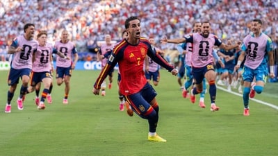 Ferran Torres after scoring the winnig goal in FIFA World Cup 2026 final. (Getty Images via AFP) Ferran Torres after scoring the winnig goal in FIFA World Cup 2026 final. (Getty Images via AFP)