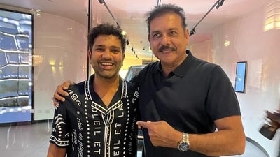 Ravi Shastri and Rohit Sharma in London. Ravi Shastri and Rohit Sharma in London.