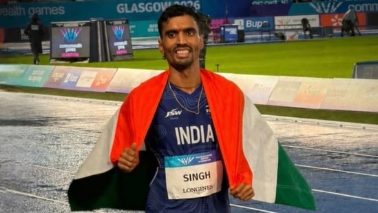 Gulveer Singh after the 10,000 m race (Sourced)