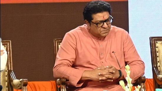 Mumbai, India – 01 Aug 2026: MNS chief Raj Thackeray arrived at Ravindra Natya Mandir to attend the 20th Foundation Day celebrations of the Maharashtra Navnirman Vidyarthi Sena (MNVS), in Mumbai, India, on Saturday, 01 Aug 2026. (Photo by Bhushan Koyande/HT Photo)