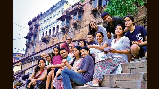 The Sharmas on a recent family trip to Varanasi. (Courtesy Famdocs Collective)