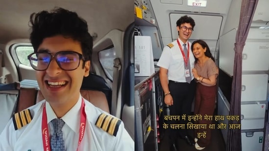 A pilot made his mother proud by flying her as a passenger for the first time.(Instagram/tanisharora09)