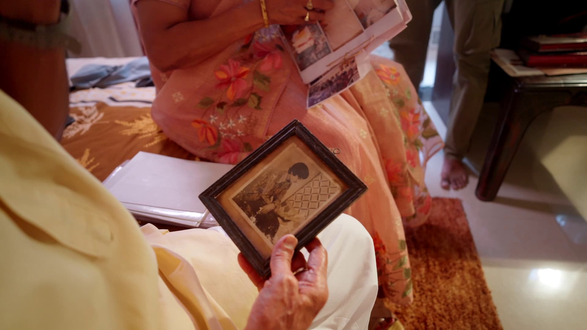 Shiv Shankar Sharma with an image of his younger self. (Courtesy Famdocs Collective)