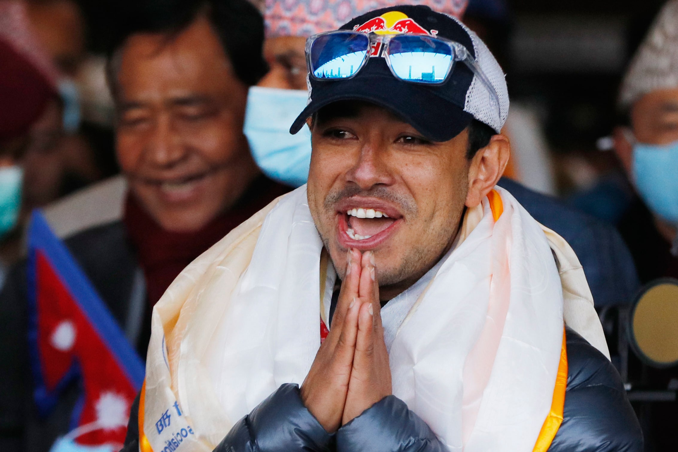 Nirmal Purja, when he was part of an all-Nepali mountaineering team that became the first to scale Mount K2 in winter, upon arrival in Kathmandu, in 2021. (Niranjan Shrestha/AP File Photo) Nirmal Purja, when he was part of an all-Nepali mountaineering team that became the first to scale Mount K2 in winter, upon arrival in Kathmandu, in 2021. (Niranjan Shrestha/AP File Photo)
