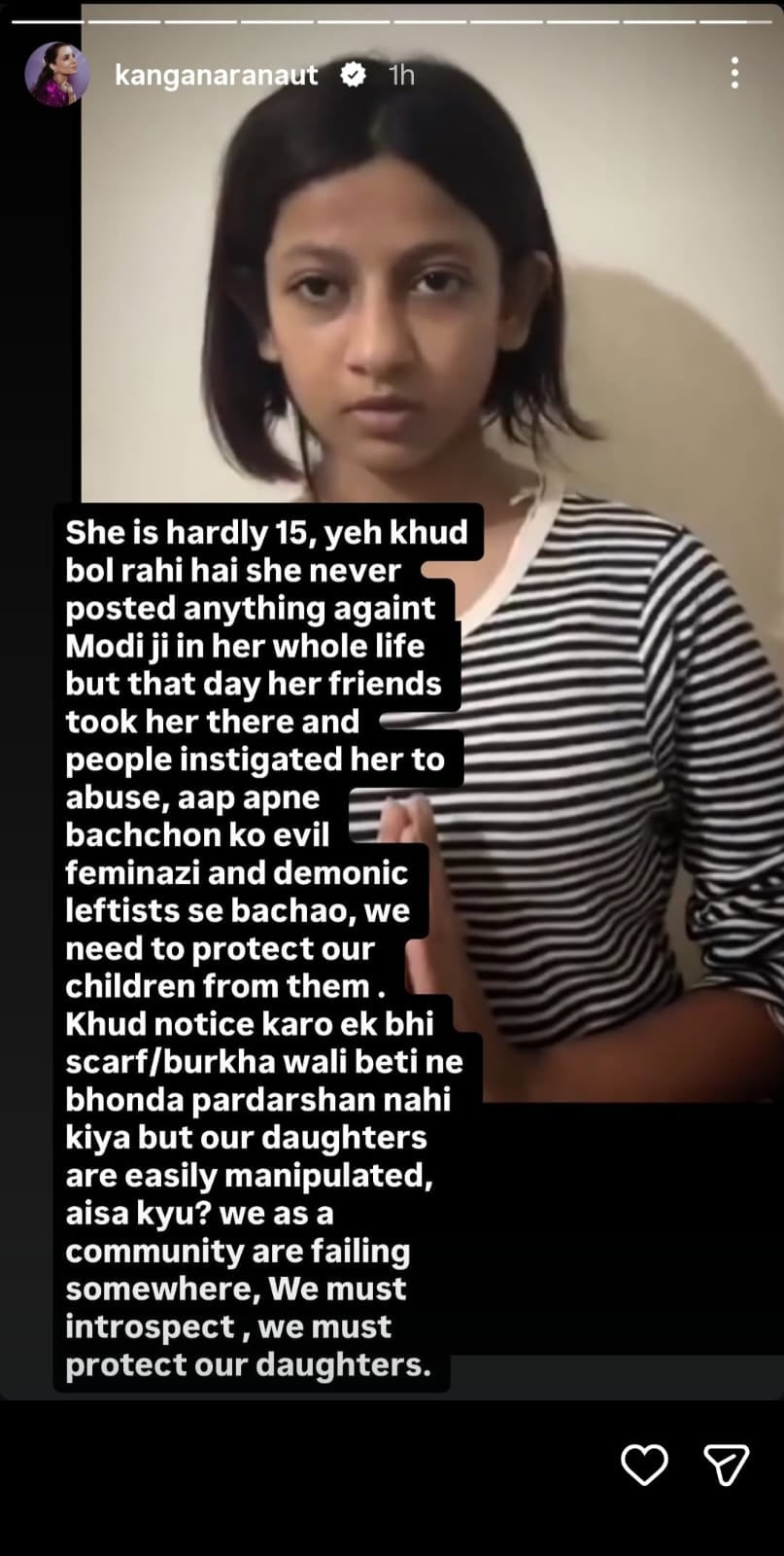 Kangana via Instagram Stories. Kangana via Instagram Stories.