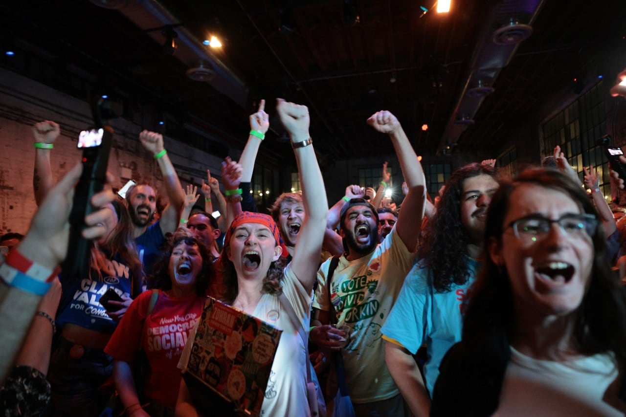 An election-night party in the Brooklyn, N.Y., district where congressional candidate Claire Valdez won the June Democratic primary. An election-night party in the Brooklyn, N.Y., district where congressional candidate Claire Valdez won the June Democratic primary.