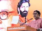 Maharashtra Navnirman Sena (MNS) Chief Raj Thackeray addresses party workers and students during the celebration of the 20th anniversary of the MNS Vidyarthi Sena, in Mumbai on Saturday.