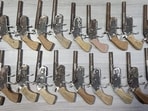 The country-made .315 bore pistols recovered from the accused. (Sourced)