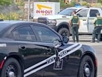 Emergency responders at the site of a fatal shooting incident in Twin Falls, Idaho. 