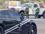 Emergency responders at the site of a fatal shooting incident in Twin Falls, Idaho, U.S., August 1, 2026, in this still image obtained from a video. 