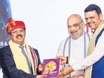 Union Home Minister Amit Shah and Maharashtra Chief Minister Devendra Fadnavis present the Lokmanya Tilak National Award 2026 to National Security Advisor Ajit Doval in Pune. (@CMOMaharashtra)