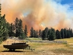 Smoke from the wildfires in Spokane County, Washington State. 
