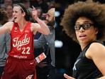 Caitlin Clark (L) and Olivia Miles.