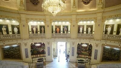 A view of the main entrance of the Uttar Pradesh assembly building. (PTI PHOTO) A view of the main entrance of the Uttar Pradesh assembly building. (PTI PHOTO)