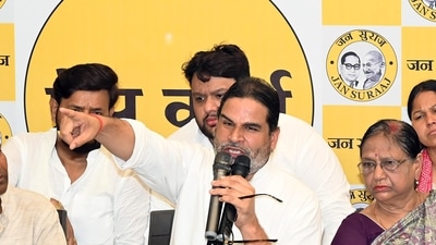 Bankipur by-election candidate and Jan Suraaj Party supremo Prashant Kishor addresses a press conference at the party office in Patna on Sunday. (ANI) Bankipur by-election candidate and Jan Suraaj Party supremo Prashant Kishor addresses a press conference at the party office in Patna on Sunday. (ANI)
